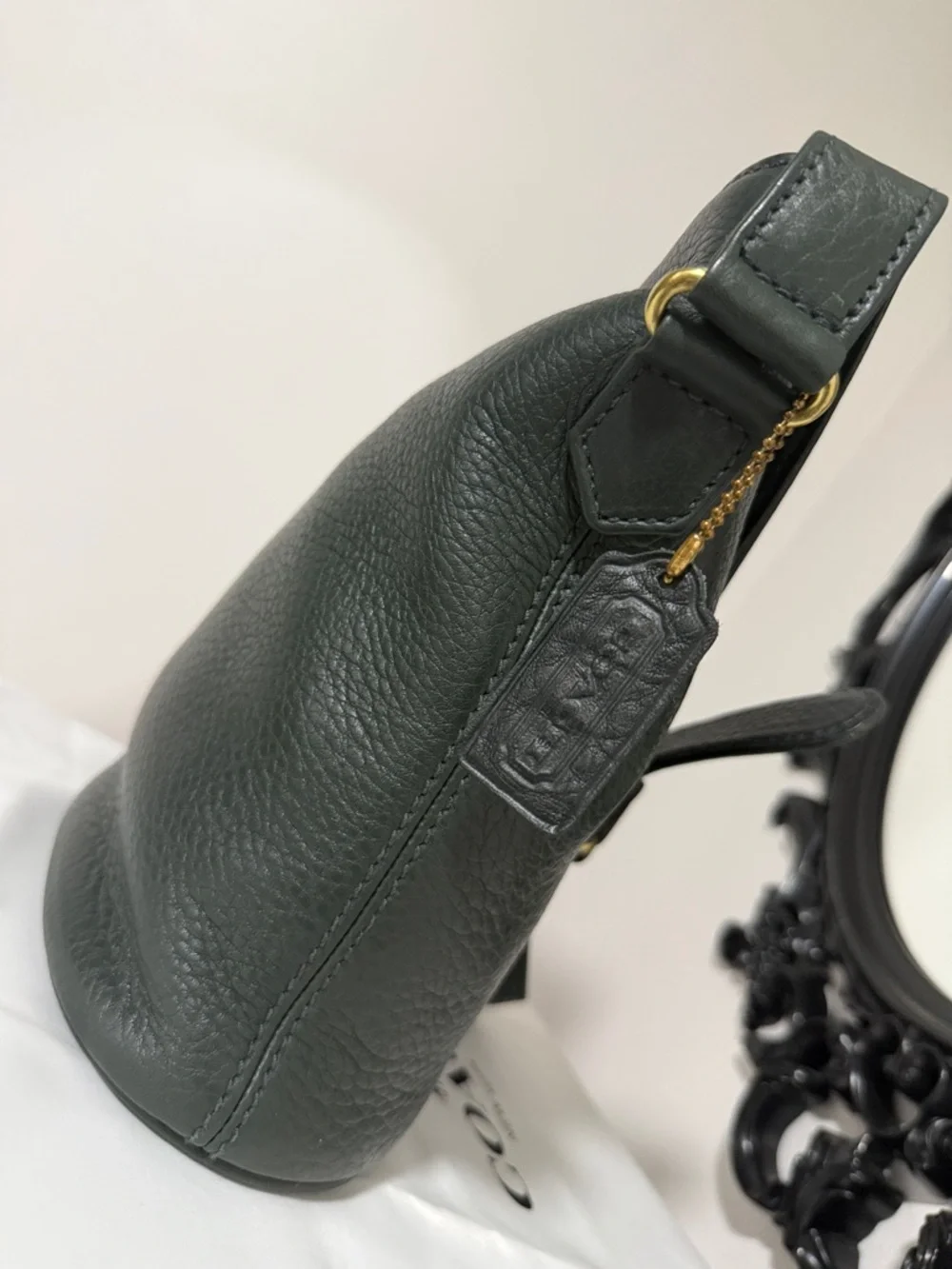 Coach Vintage 4907 Pebbled Green Leather bag 🎀🎀🎀 - Picture 7 of 15